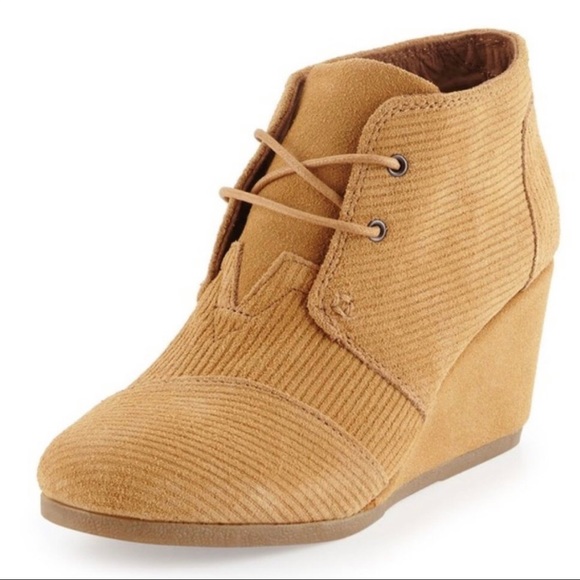 Toms Shoes - Toms Ridged Suede Desert Wedge Booties